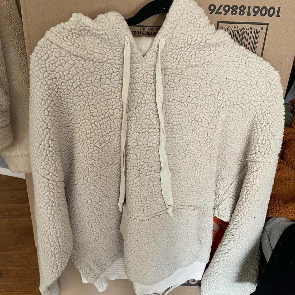 Off white American eagle fur hoodie